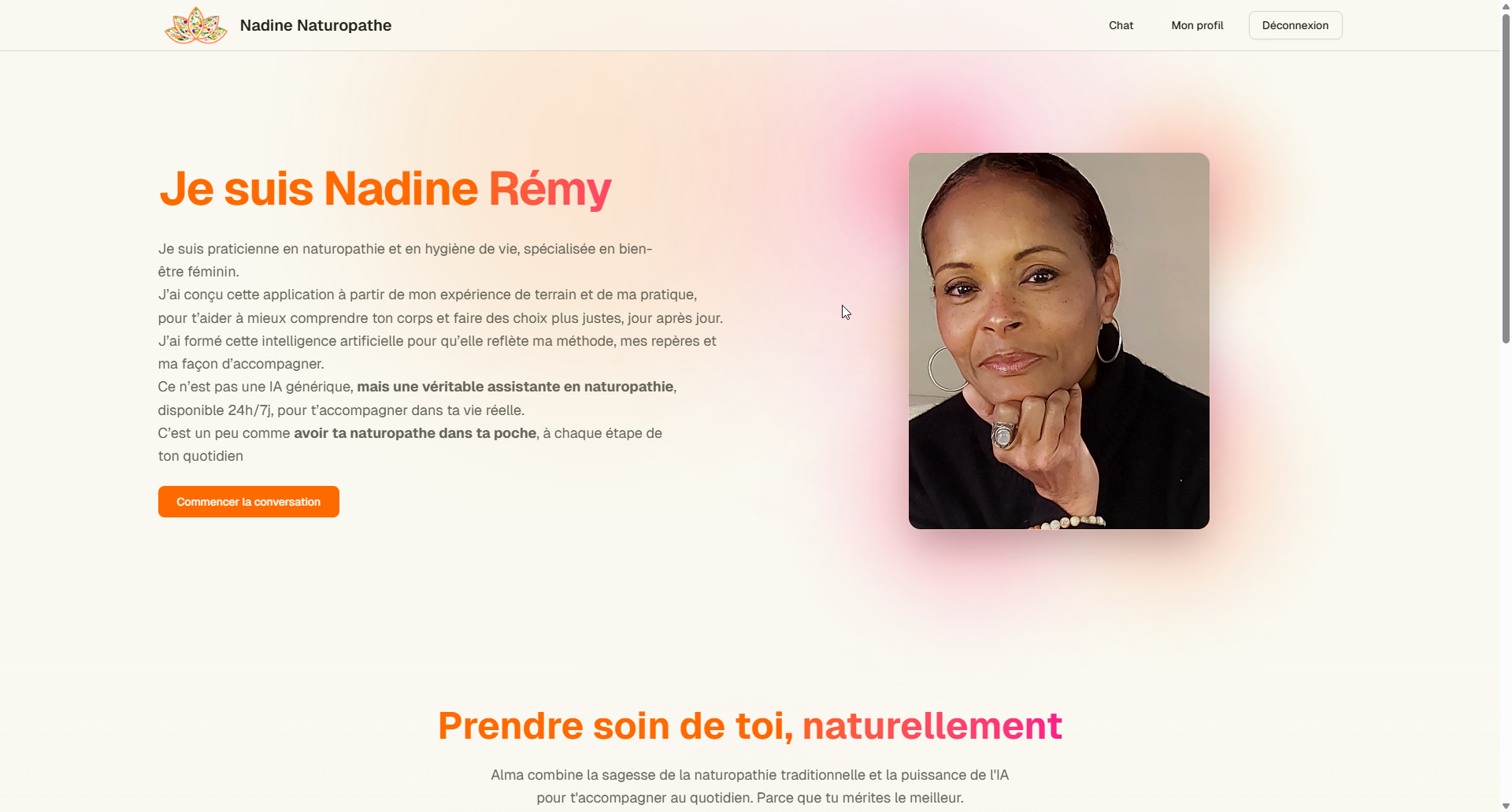 Aperçu du site Nadine Naturopathe