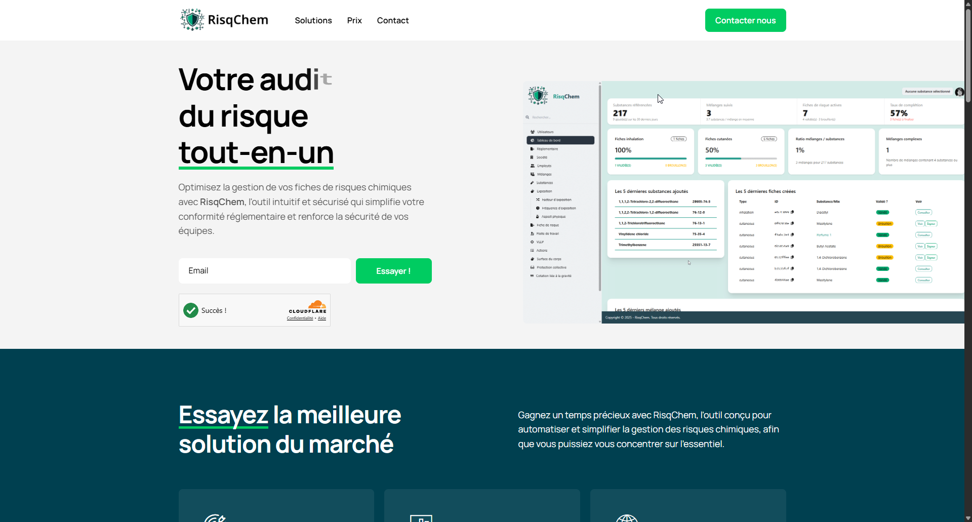 Aperçu du site RisqChem
